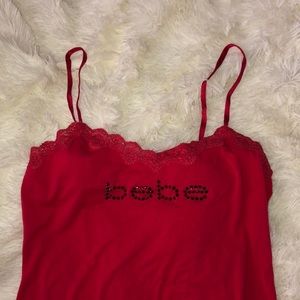 Red Lace Bebe Top